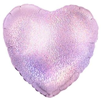 Фольгированный шар - Сердце 18" Розовая голограмма