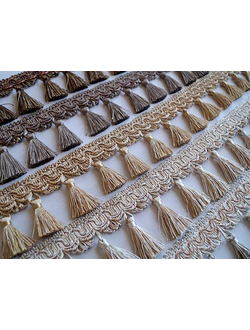 Тесьма  с отделкой сутажем и кисточками мерная и рулонами в Воронеже