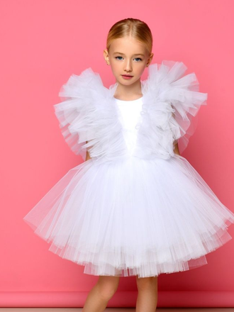 Белое детское платье "Фея" 116 размер прокат Уфа