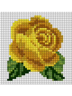 Мини набор Алмазной мозаики Желтая роза-10х10см.