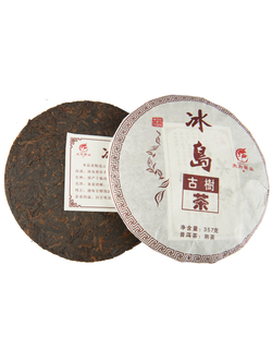 Чай прессованный пуэр шу, бин ча, "Биндао Гушу", 357 гр, 2019 г