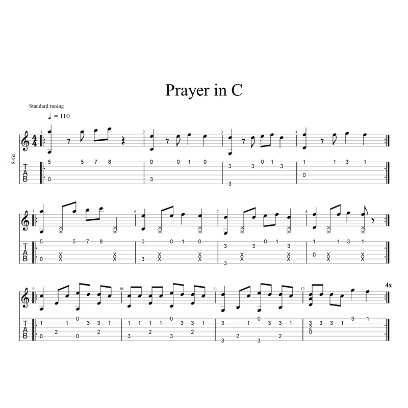 Prayer in C ноты и табы для гитары