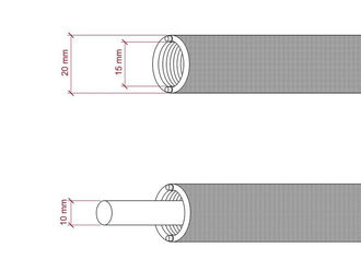 Гибкая гофрированная труба в текстильной оплётке, Натуральный Лён Серый RN02,  диаметр 20 мм  арт.NG20RN02