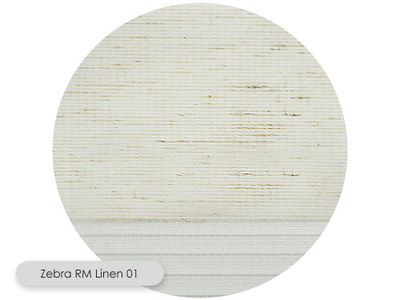 Zebra RM Linen, рулонные шторы день-ночь под натуральный лен в сборе