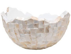 Кашпо Baq Design Oceana pearl bowl white (70 см) с отделкой раковинами устриц