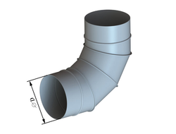 КРУГЛЫЙ ВОЗДУХОВОД ОЦИНКОВКА - ОТВОД 90 - 0,5-1,0