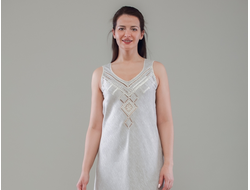 Льняное платье "Букко" с вышивкой (размер 44-52)