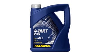 Масло моторное MANNOL 4-TAKT PLUS полусинтетическое 10w40, 4 л.(для мотоциклов)