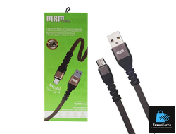 Кабель USB MR36m Micro Тканевый плоский 1000mm  (coffee)  20pcs