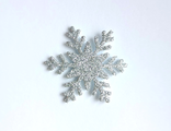 Снежинка из глиттерного фоамирана 4 см, цвет серебро
