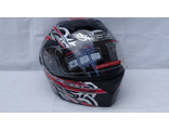 Шлем модуляр COBRA JK111, черный с красным графика(9), с очками,M