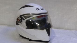 Шлем модуляр &quot;Safelead&quot; HF-118 (поднимается подбородок) NEW карбон (Y03) белый, размер L