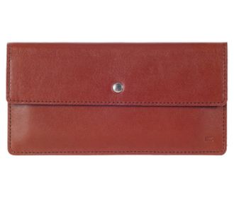 EZcase - Кожаный длинный (большой) кошелек "Flat" коричневый. Мужские и женские. Кожа