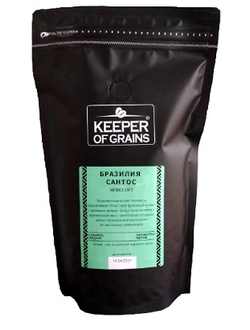 Кофе Keeper of Grains зерновой плантационный Бразилия Сантос, 0,5 кг