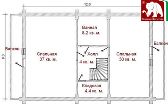 Проект 3-64, 192 кв.м., 8*12