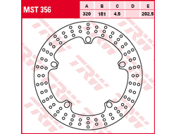 Тормозной диск передний TRW MST356 для мотоциклов BMW F800, K - R/R - R/R - RS/R - RT 1200