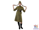 Военная форма женская на рост 182 см ( Пилотка, гимнастёрка, ремень, юбка)