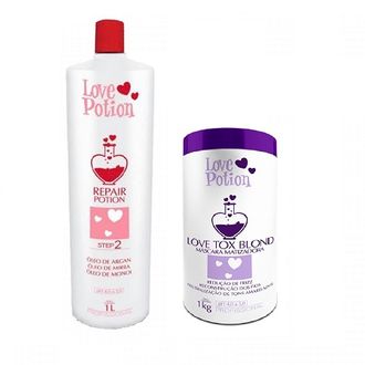 Комплект Ботокс для волос LOVE POTION BLOND 1000 ml + Кератин LOVE POTION Repair 1000 мл