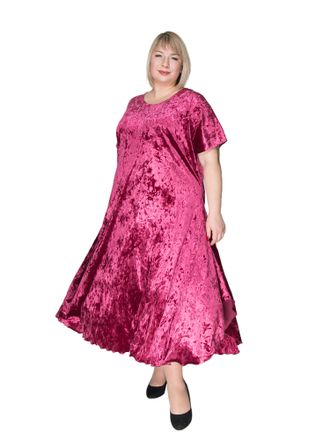 Нарядное платье БОЛЬШОГО размера Арт. 8061 (Цвет брусника) Размеры 60-84