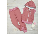 Арт. ЖБ/002/Р Комплект:жилет+брюки(футер).Цвет: розовый(белая молн). Размер с 74-152