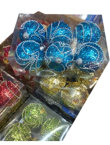 Елочные украшения Шарики украшенные (в упаковке 6 шариков)