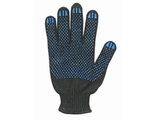 Перчатки трикотажные х/б с ПВХ "ЭКСТРА" точка, 10-й класс, черные