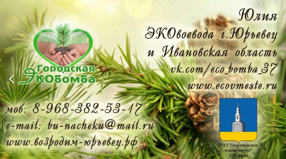 Проект № 13. ЭКОвместе - экологические акции и мероприятия в городе и по стране вместе с жителями и ради Юрьевца!