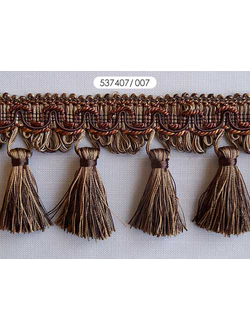 Арт.537407 . Бахрома, украшенная кистями и сутажем, 9 см
