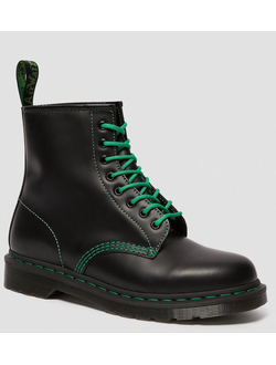 Полуботинки Dr. Martens 1460 Black Smooth Contrast Green Stitch мужские