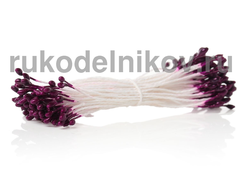 тычинки двусторонние фиолетовые 60х1 мм, около 86 шт, 1 пучок