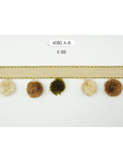 Арт. 4080 А-8. Разноцветная тесьма с помпонами. 5,5 см