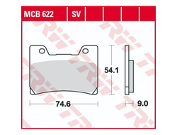 Тормозные колодки передние TRW MCB622SV для Yamaha (Sinter Street SV)  3GM-W0045-01-00, 3GM-W0045-02-00, 3GM-W0045-03-00, 3GM-W0045-11-00