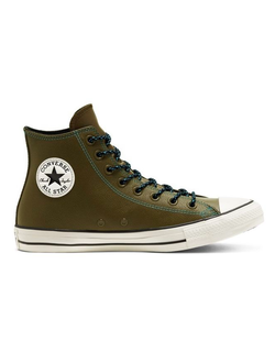 Кеды Converse All Star Tumbled кожаные зеленые высокие