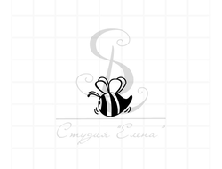 Штамп для скрапбукинга со стилизованным изображением пчелки
