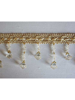 Арт. 535515. Декоративная тесьма со стеклярусом для штор оптом