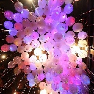 Облако из 50 светящихся шаров с гелием