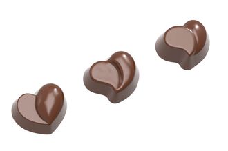 CW1576 Поликарбонатная форма для шоколада Три Сердца Chocolate World, Бельгия