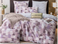 Комплект постельного белья из Сатина 100% хлопок цвет Акварель А 325 (2 спальный, Евро, Семейный)