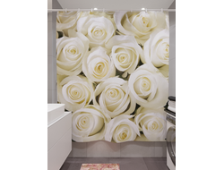 Фотошторы для ванной	Джордан	(180;180)	Белые розы
