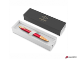 Ручка шариковая PARKER «IM Premium Red GT», корпус красный лак, позолоченные детали, синяя. 143857