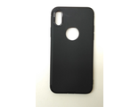 Защитная крышка силиконовая iPhone X черная, с вырезом под логотип