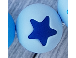 Шар 15мм со вставкой звезда, св.голубой и синий
