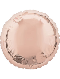 Шар фольгированный с гелием круг "Розовое золото" 45см