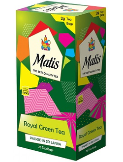 Чай Matis зелёный классический пакетированный "Королевский", 25 шт. х 2 г, карт.