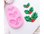 Молд «Ягодки и листочки», 8,5×5,5 см, цвет розовый