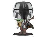 Фигурка Funko POP! Bobble Star Wars Mandalorian Mandalorian with Child Chrome 10&quot;