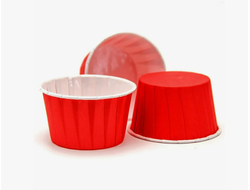 Форма бумажная МАФФИН Красный с закрученным краем d 50*h 40 мм, 10 шт