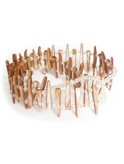 Подхват «Коралловый» с перламутром и прозрачными бусинами