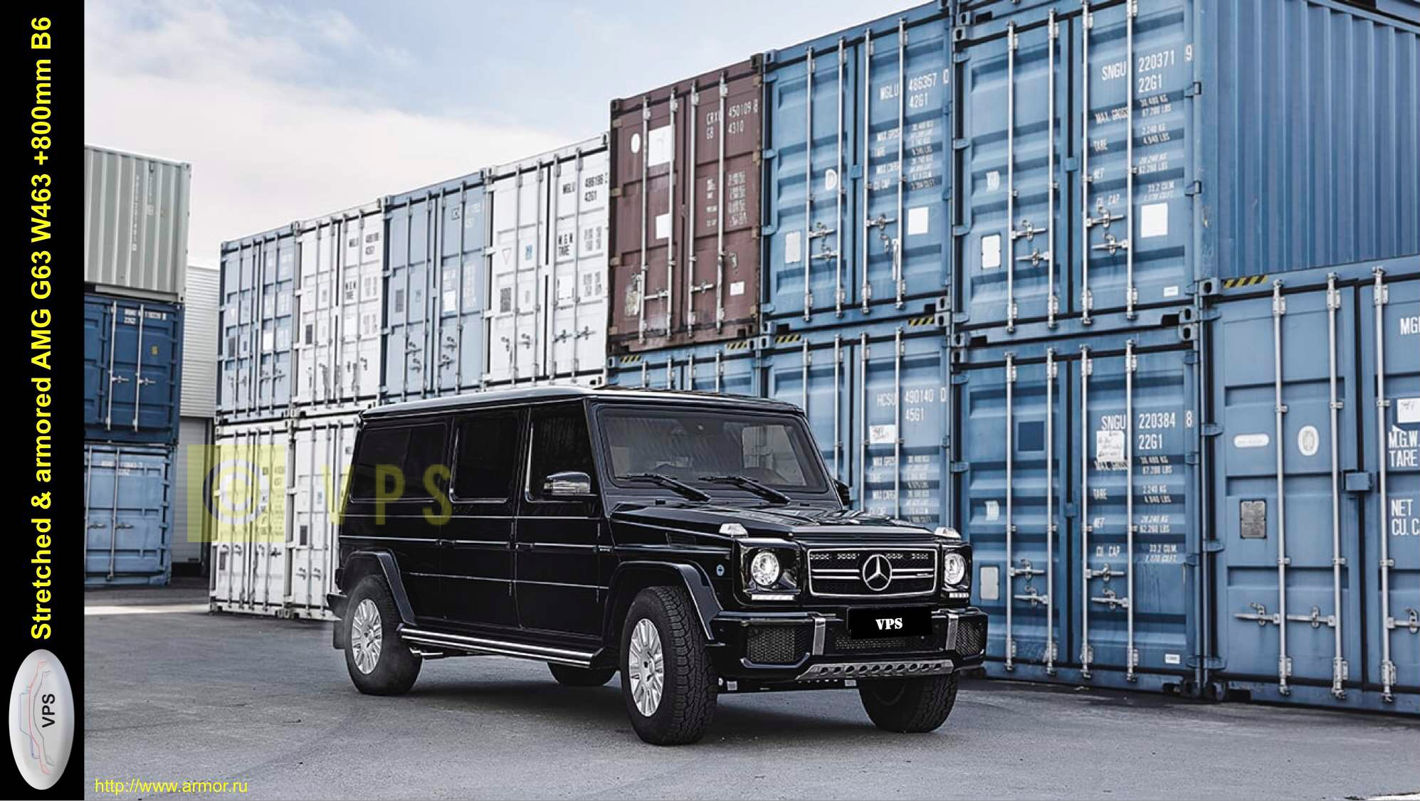 Premium class discreetly armored and elongated SUV based on LHD Mercedes-Benz G350d,G400d,G500 and AMG G63 W463, 2022-2023 YM