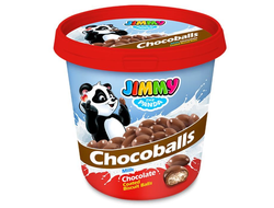 Шарики бисквитные JIMMY Chocoballs с молочным шоколадом 400 гр (12)